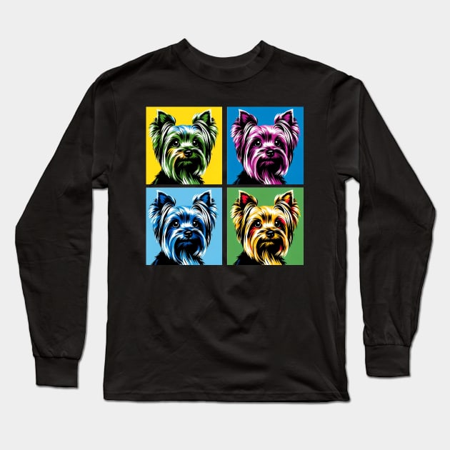 Yorkshire Terrier Pop Art - Dog Lover Gifts Long Sleeve T-Shirt by PawPopArt